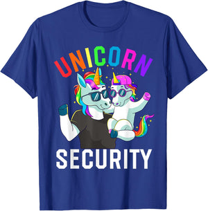 Unicorn Security Boy Brother Baby Sister Dad Family Birthday T-Shirt - T-Shirt | Royal
