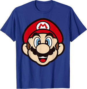 Super Mario Big Face Mario T-Shirt - T-Shirt | Royal