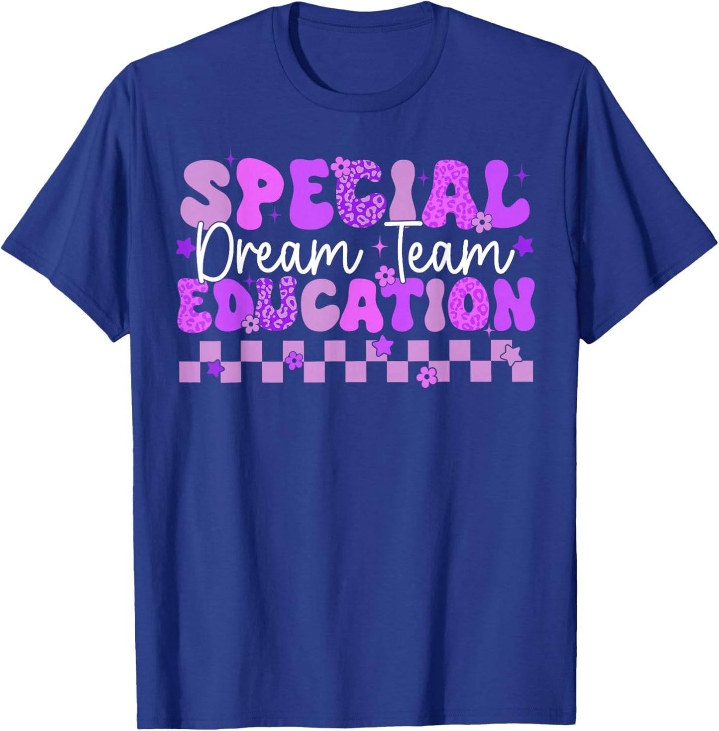 Retro Special Education Squad Groovy Dream Team SPED Teacher T-Shirt - T-Shirt | Royal