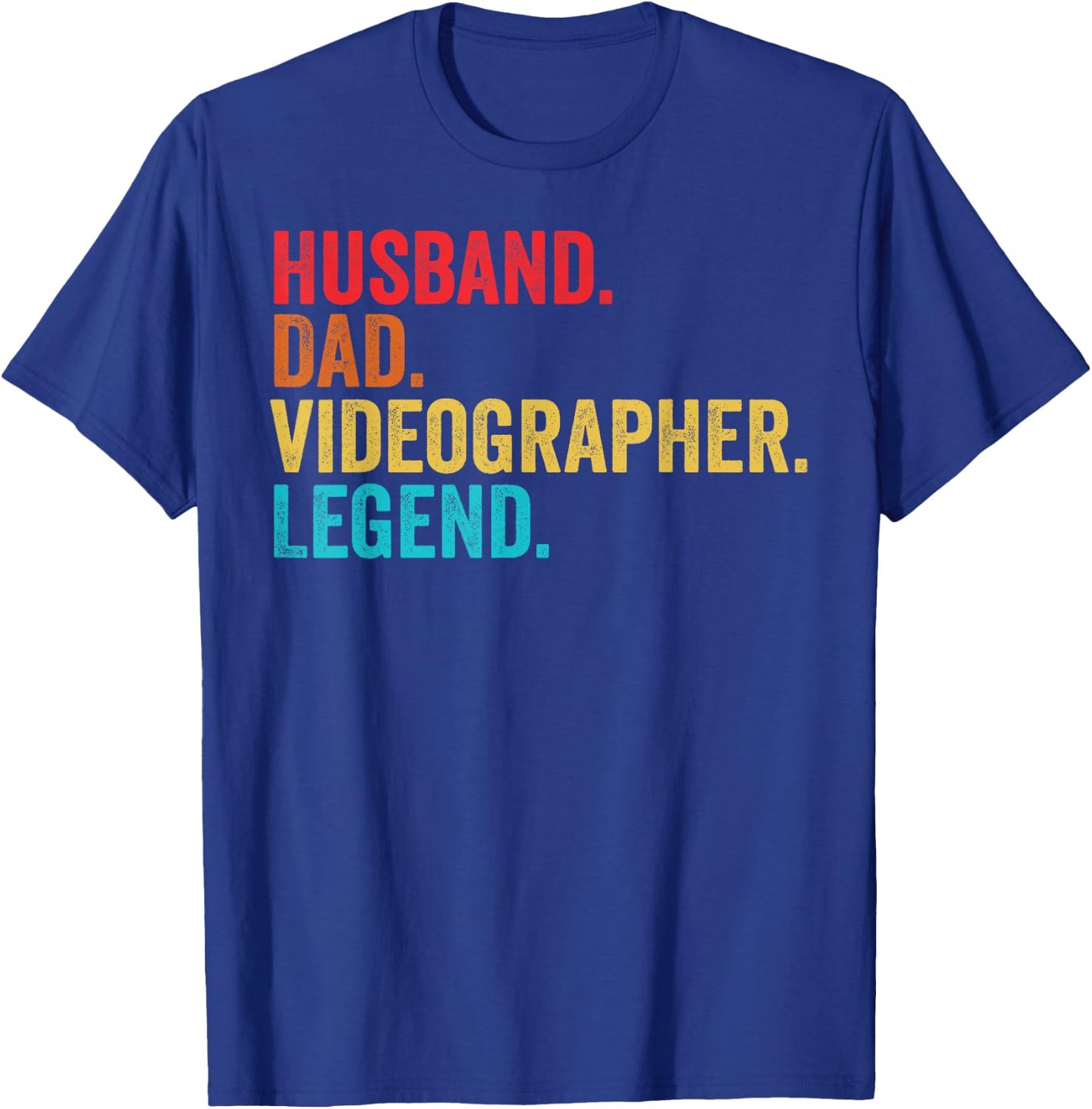 Retro Husband Dad Videographer Legend Father Dad Gifts T-Shirt - T-Shirt | Royal