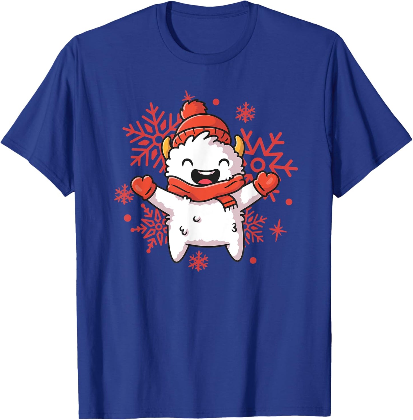 Yeti Christmas Shirt Cute Holiday Shirts Snowflake T-Shirt - T-Shirt | Royal