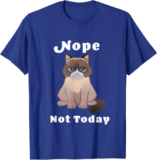 Nope Not Today Cat T-Shirt - T-Shirt | Royal