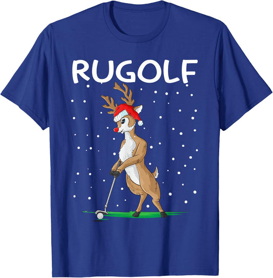 Funny Rugolf Reindeer Christmas Golf T-Shirt - T-Shirt | Royal