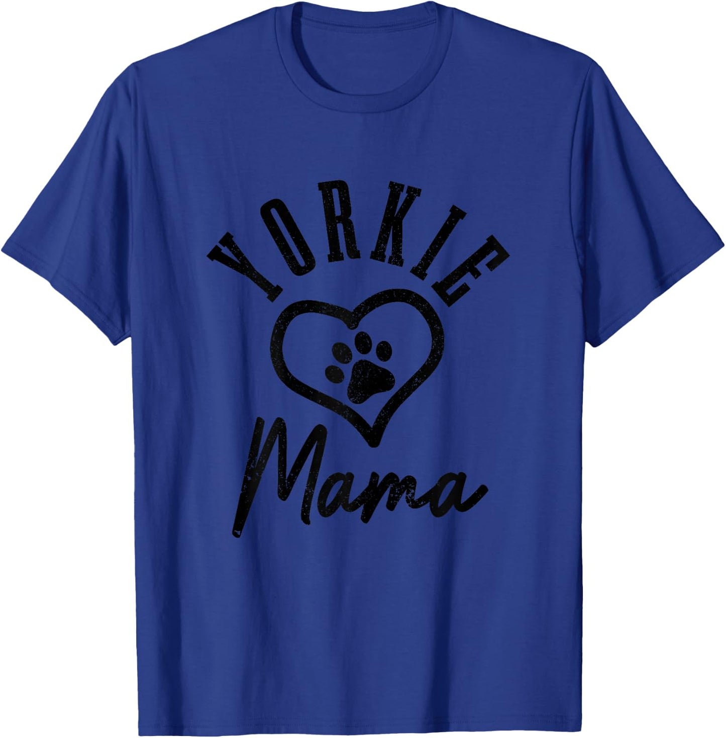 Yorkie Mama Heart Dog Paw Yorkshire Terrier Mom T-Shirt - T-Shirt | Royal