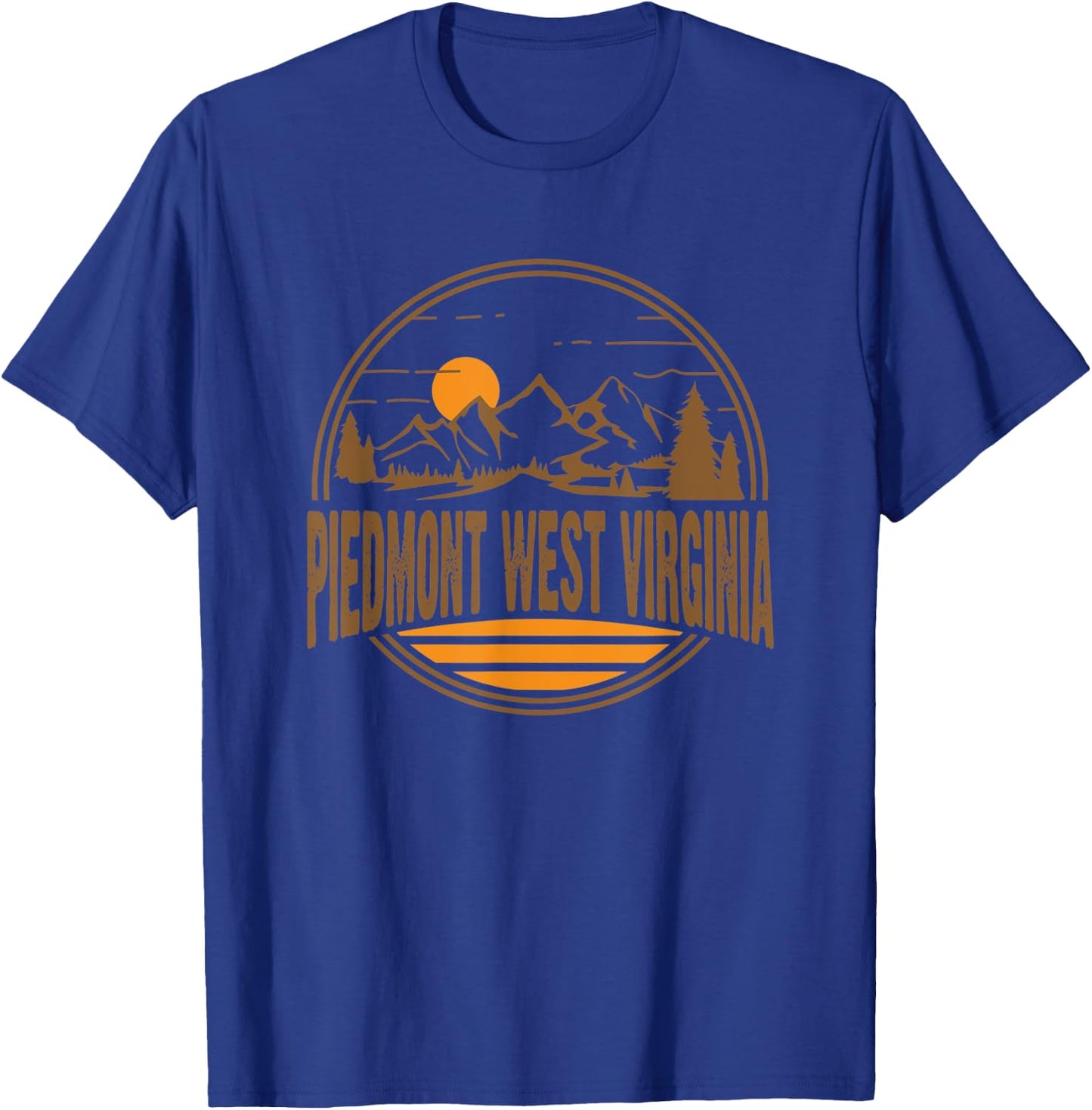 Vintage Piedmont West Virginia Mountain Hiking Print T-Shirt - T-Shirt | Royal