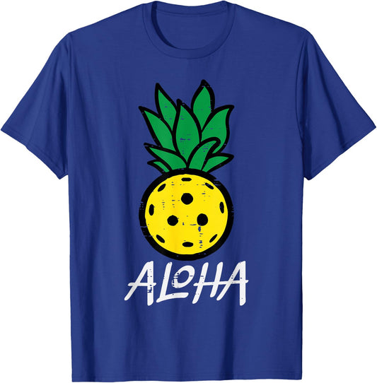 Pickleball Pineapple Aloha Pickle Ball Hawaii Men Women Kids T-Shirt - T-Shirt | Royal