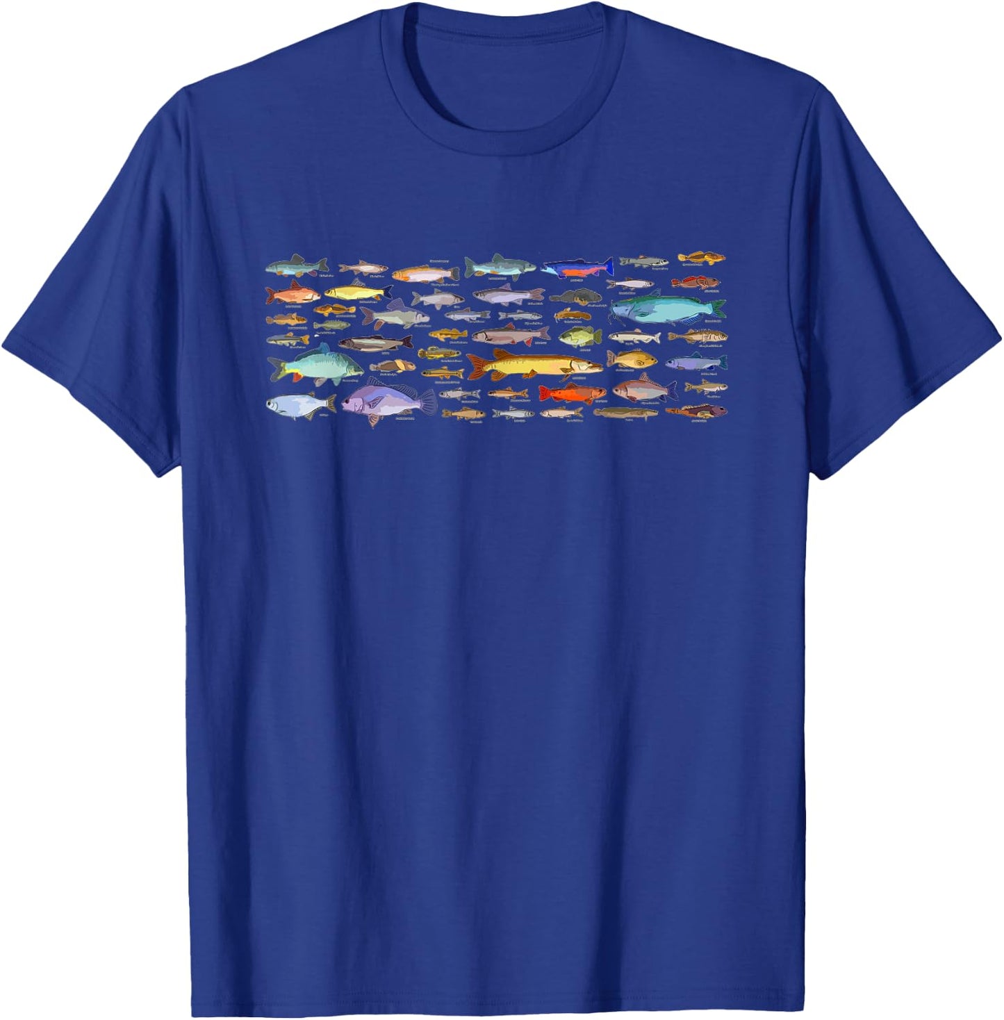 Types Of Freshwater Fish Species Biology Fishing T-Shirt - T-Shirt | Royal