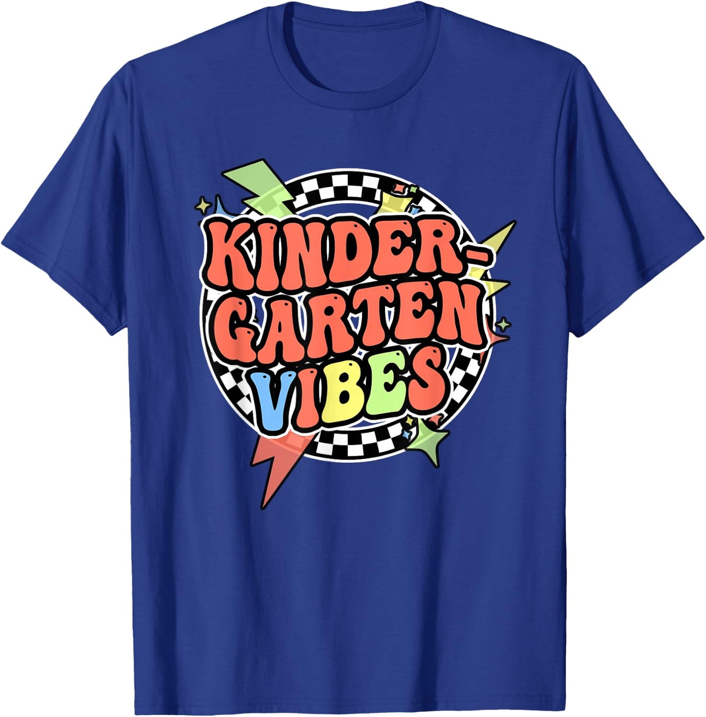 Groovy Kindergarten Vibes Shirt Workbook For Boys Girls Kids T-Shirt - T-Shirt | Royal