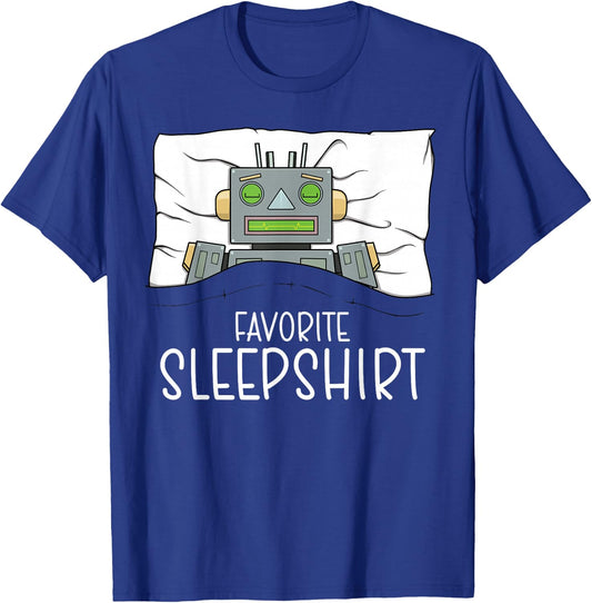 Favorite Sleepshirt Robot, Napping Robot Pajama T-Shirt - T-Shirt | Royal