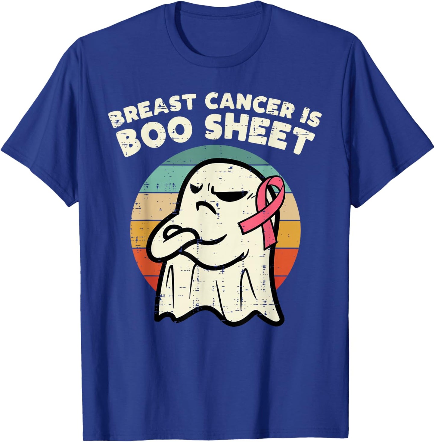 Breast Cancer Boo Sheet Ghost Retro Awareness Men Women Kids T-Shirt - T-Shirt | Royal