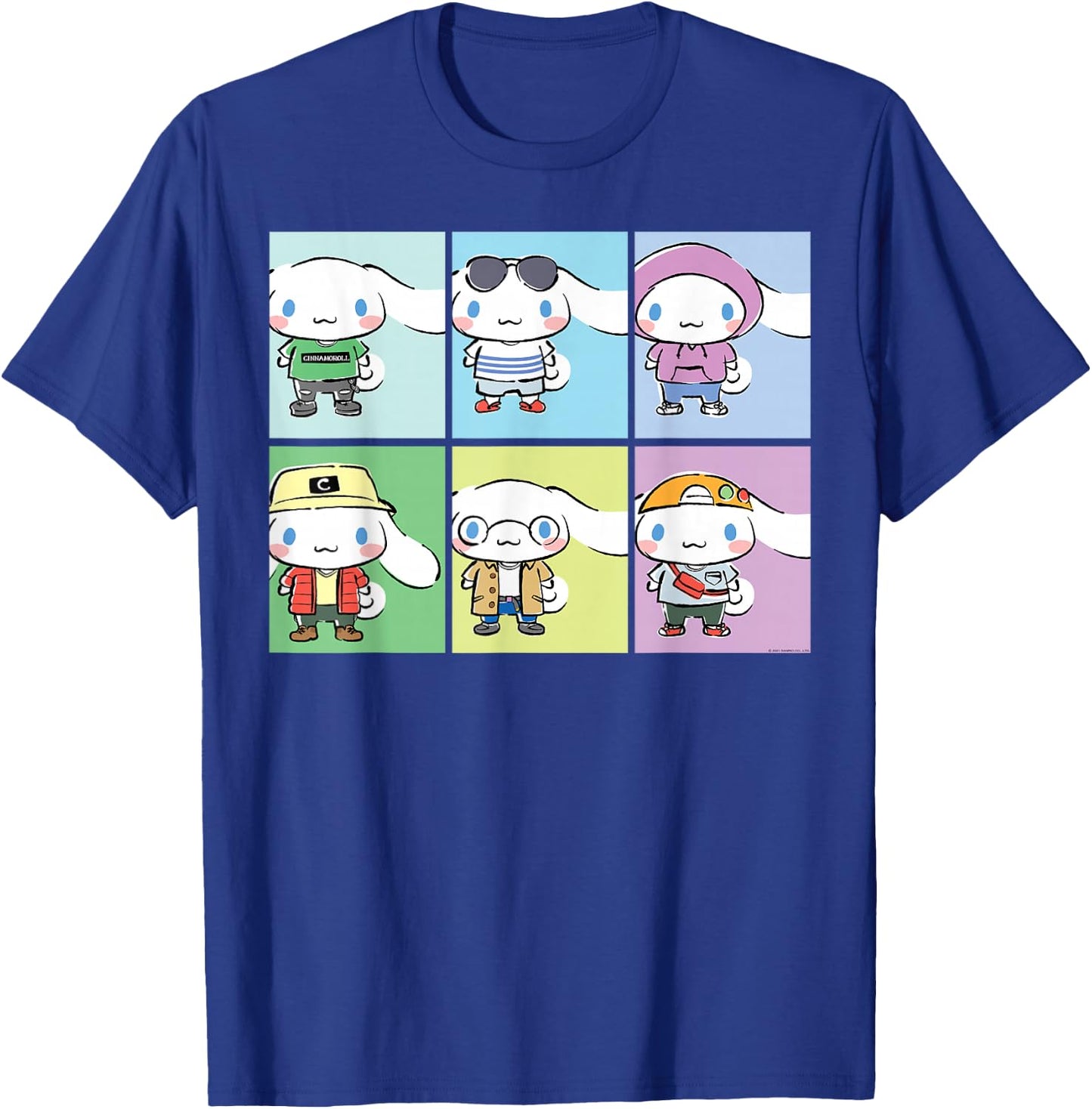 Cinnamoroll Collection Streetwear Squares T-Shirt - T-Shirt | Royal