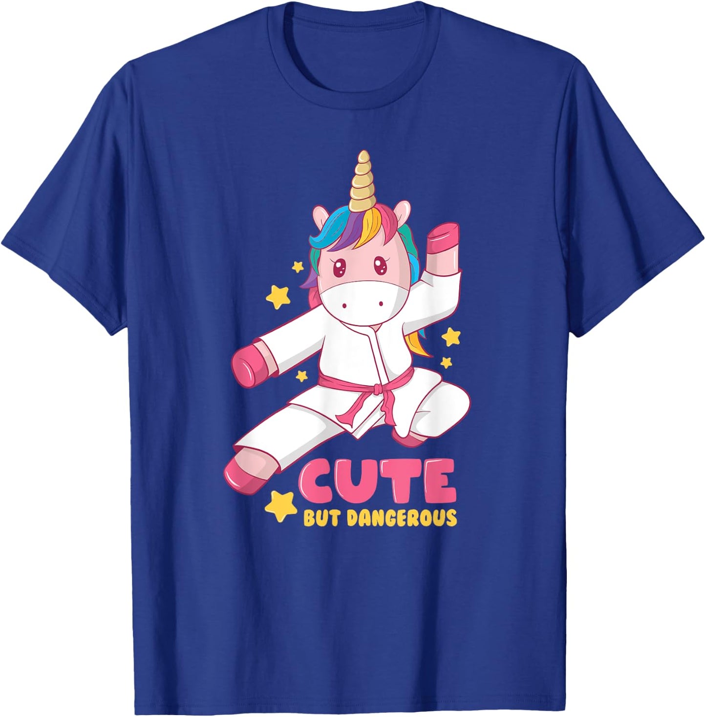 Cute But Dangerous Funny Girls Karate Unicorn Love T-Shirt - T-Shirt | Royal