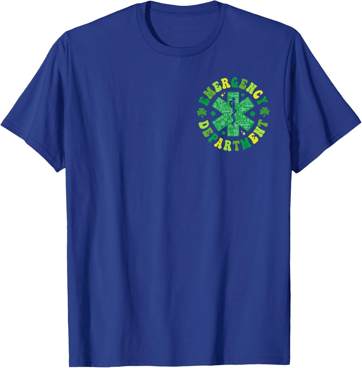 Emergency Department St Paddy's Day Outfits Adults Black Short Sleeve Small Regular Themed T-Shirt - T-Shirt | Royal