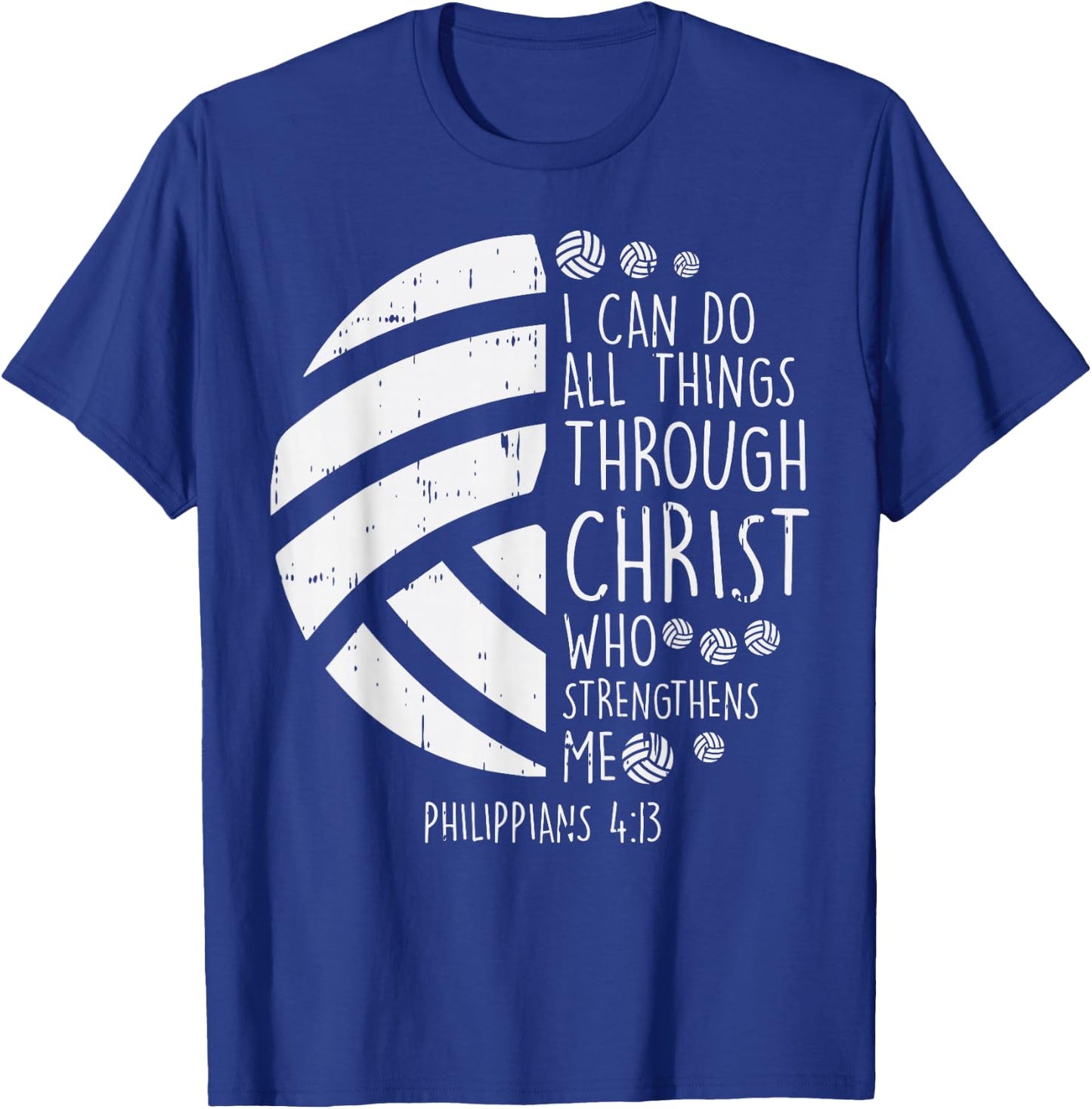 Volleyball i can do things Bible Verse God Jesus Gift T-Shirt - T-Shirt | Royal