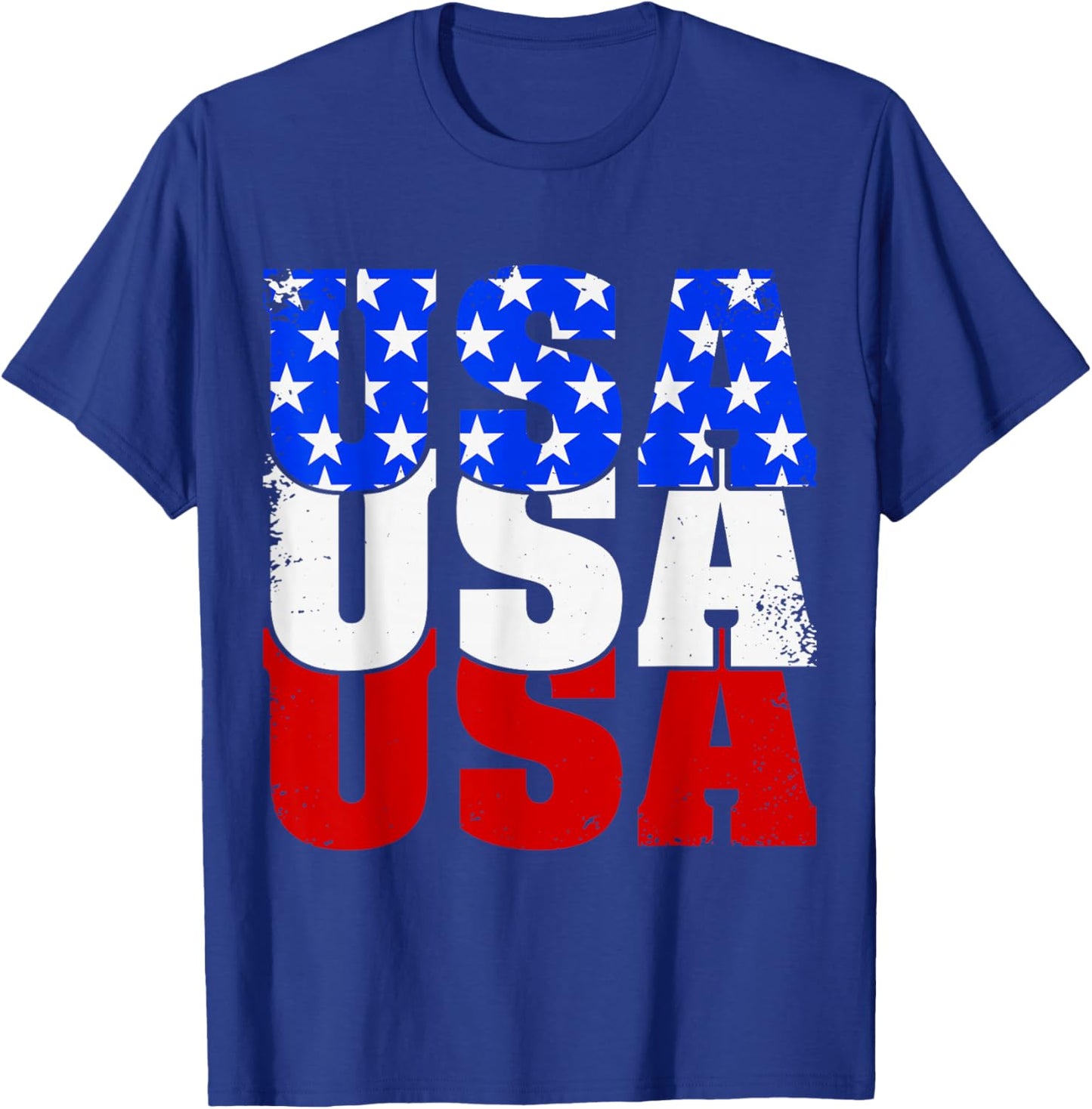 USA Patriotic American Flag Men Women 4th of July America T-Shirt - T-Shirt | Royal