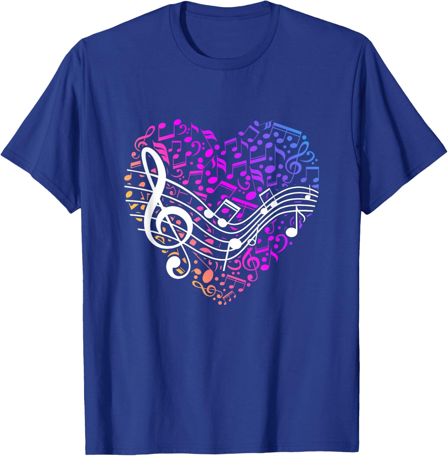 Music Heart Gift Valentine's Day Treble Clef T-Shirt - T-Shirt | Royal