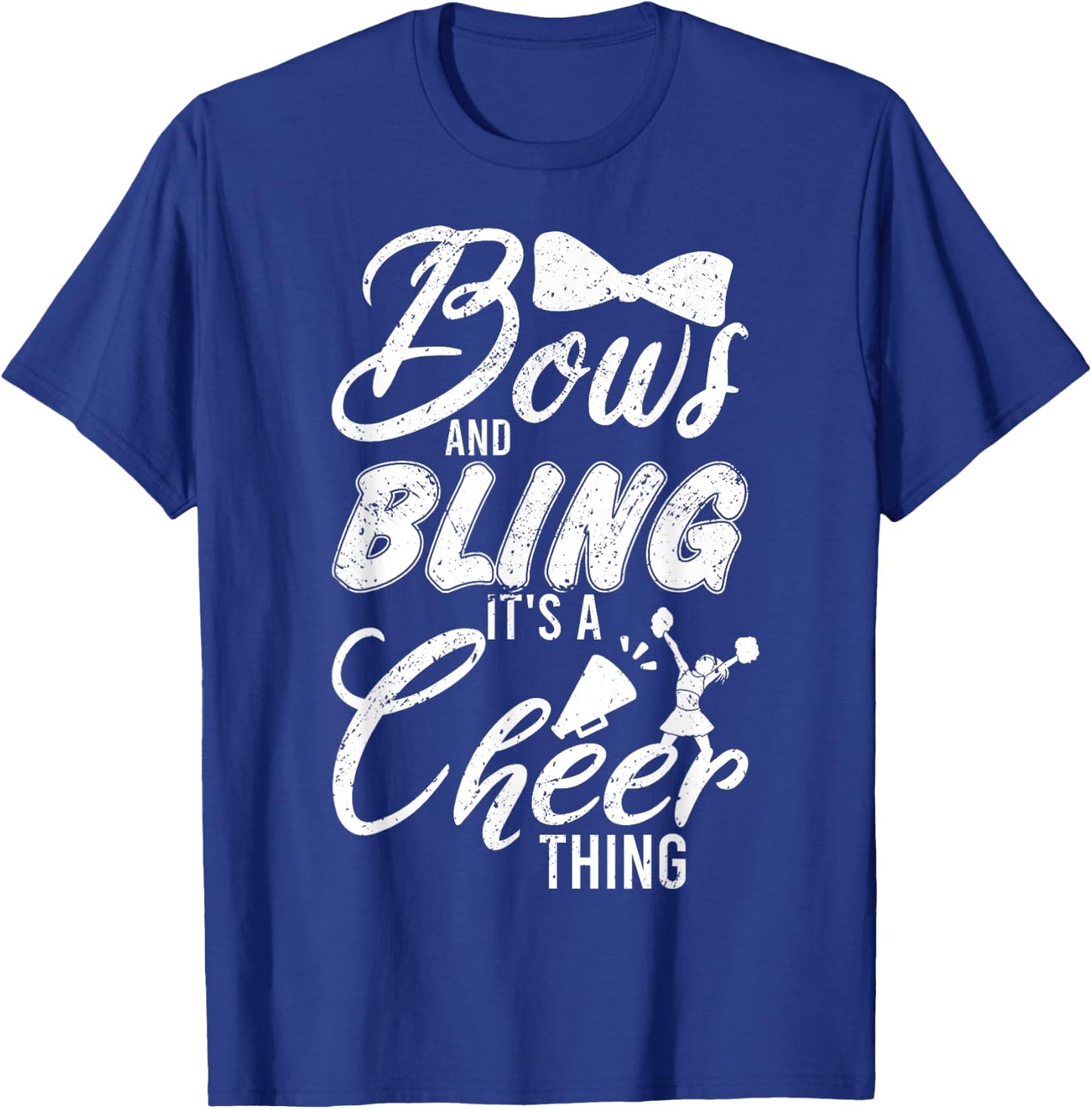 Youth Team Cute Cheerleader Bows And Bling Its A Cheer Thing T-Shirt - T-Shirt | Royal