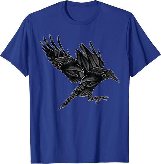 Gothic Animal Creepy Forest Bird Raven Spooky Black Raven T-Shirt - T-Shirt | Royal