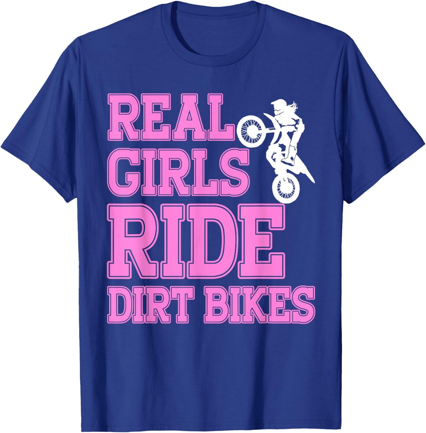 Braap Women Motorcycle Motocross Shirt Girl Dirt Bike T-Shirt - T-Shirt | Royal