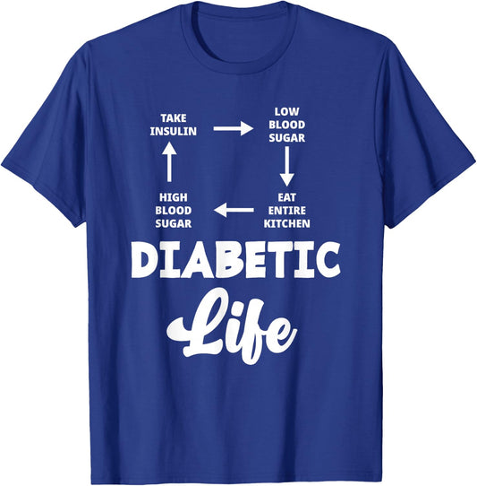 Funny Diabetic Type 1 Diabetes T1D Diabetes Awareness T-Shirt - T-Shirt | Royal