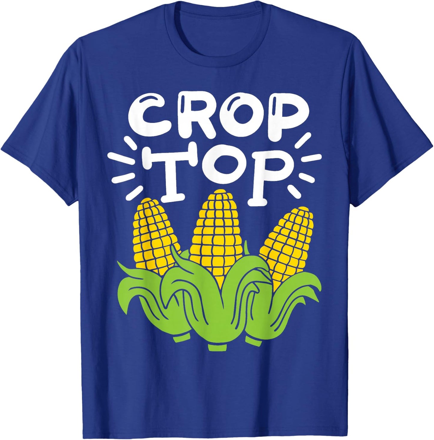 Corn Farm Farmer Co. Women's Black Cartoon Crop Top T-Shirt - T-Shirt | Royal
