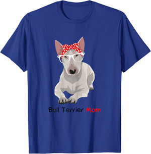 Bull Terrier Mom Bandana Bull Terrier Dog T-Shirt - T-Shirt | Royal