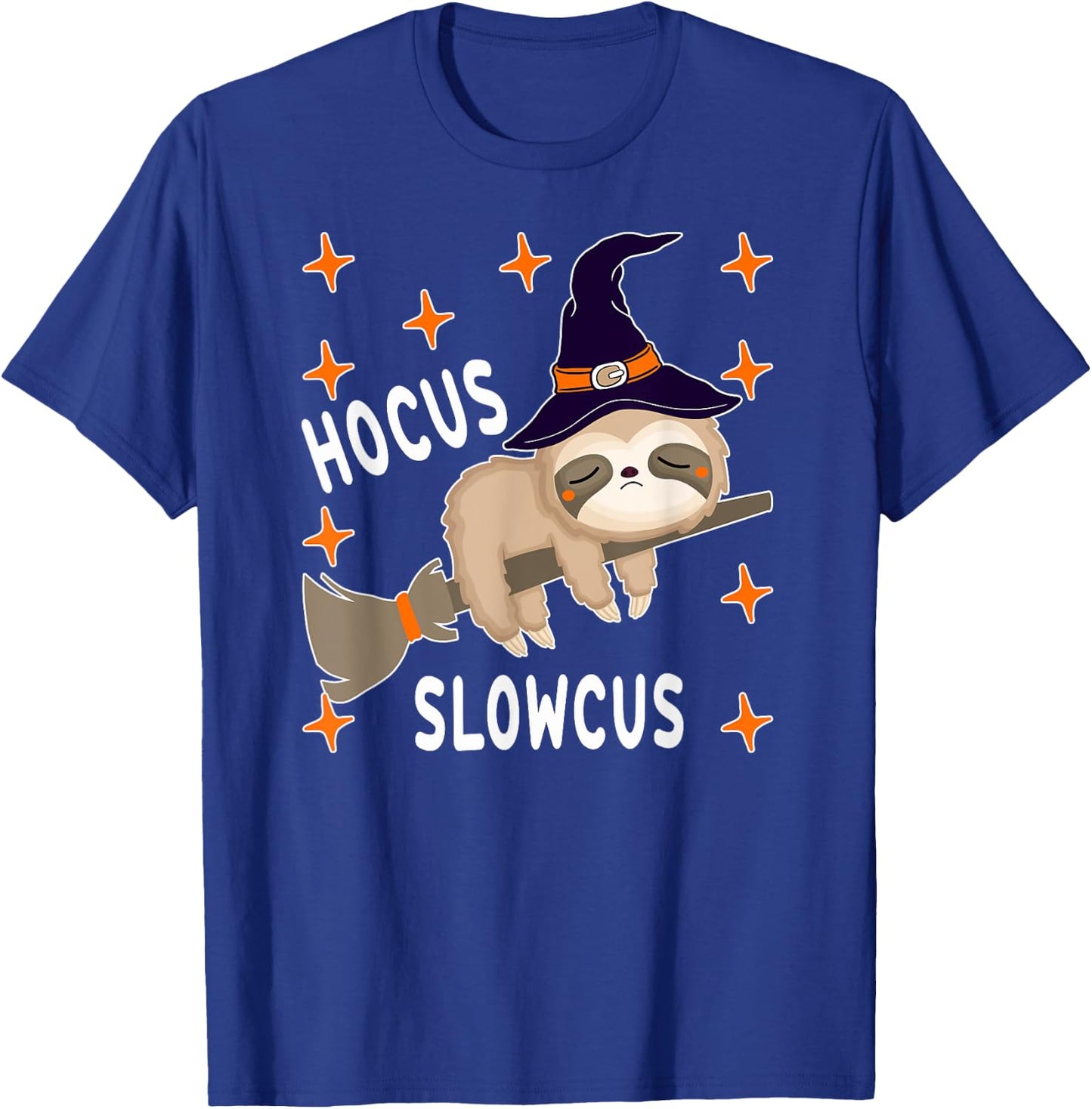 Hocus Slowcus Cute Funny Sloth Halloween 2021 Costume Gift T-Shirt - T-Shirt | Royal