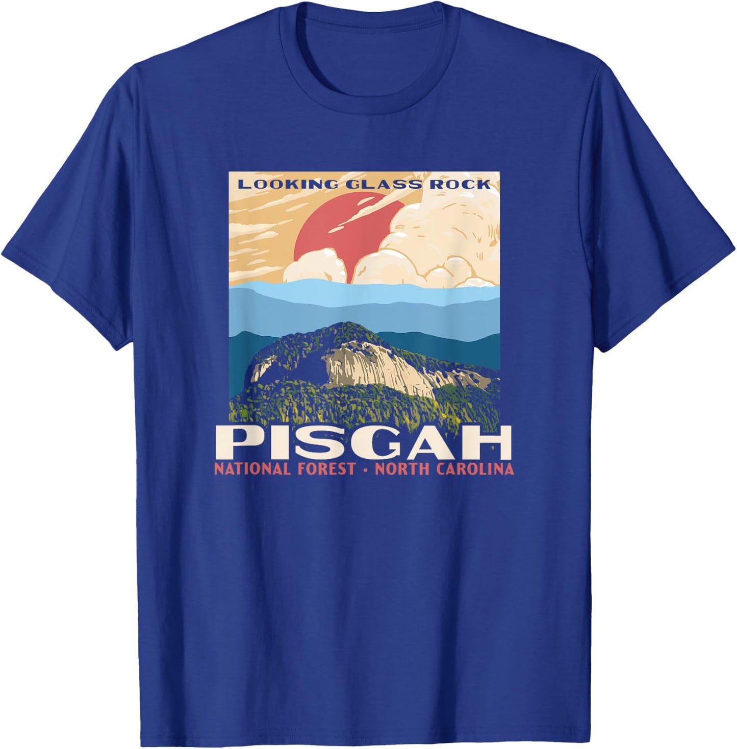 Retro Pisgah National Forest WPA Style Vintage Graphic T-Shirt - T-Shirt | Royal