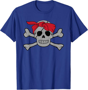 Funny Pirate Costume Buccaneer Jolly Roger Women Bones Gifts T-Shirt - T-Shirt | Royal