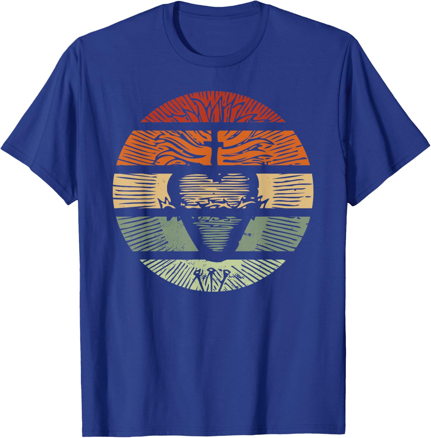 Sacred Heart of Jesus Christ Retro Sunset Art Catholic Teens T-Shirt - T-Shirt | Royal