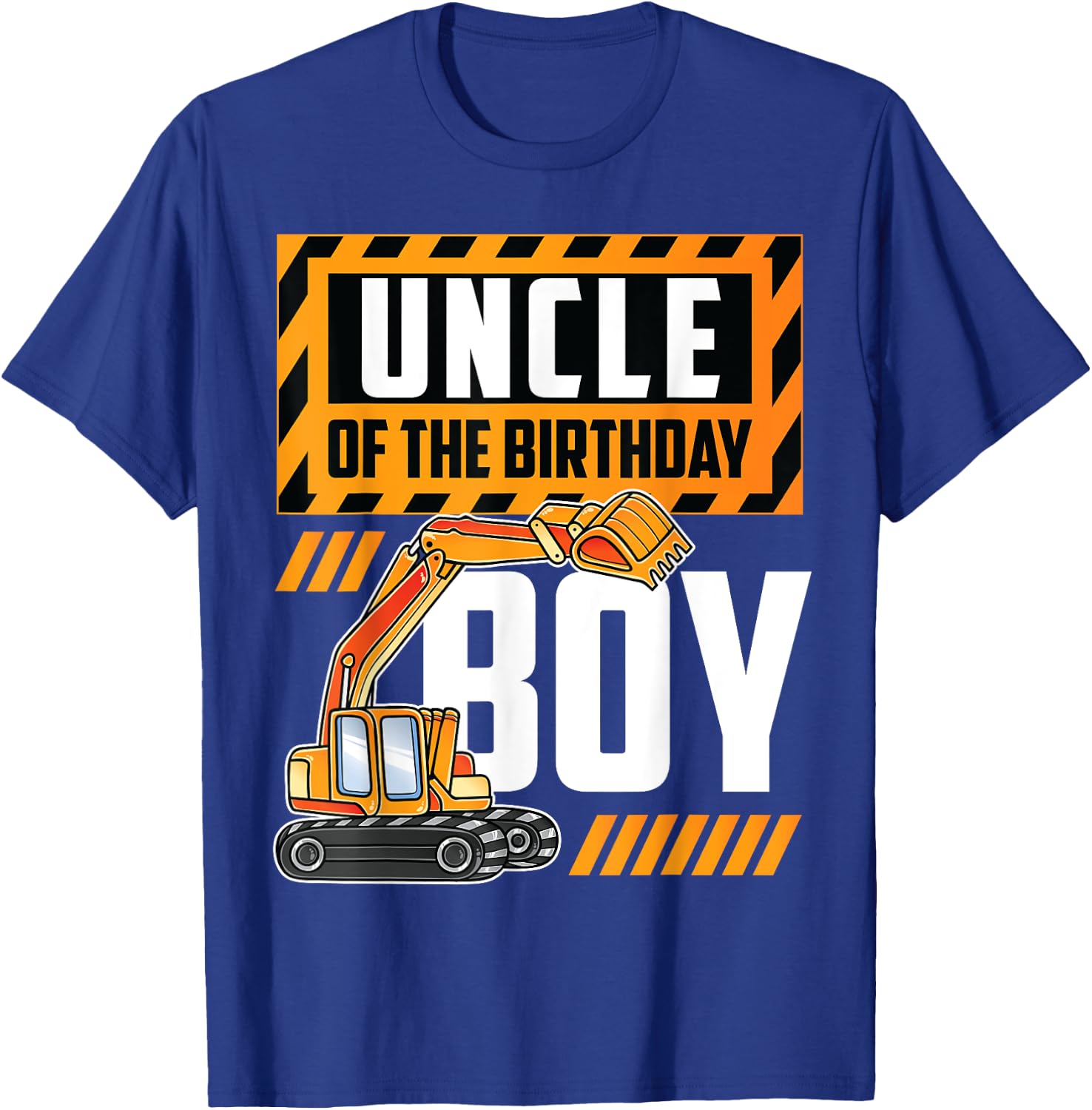 vehicle construction excavator Uncle of the Birthday Boy T-Shirt - T-Shirt | Royal