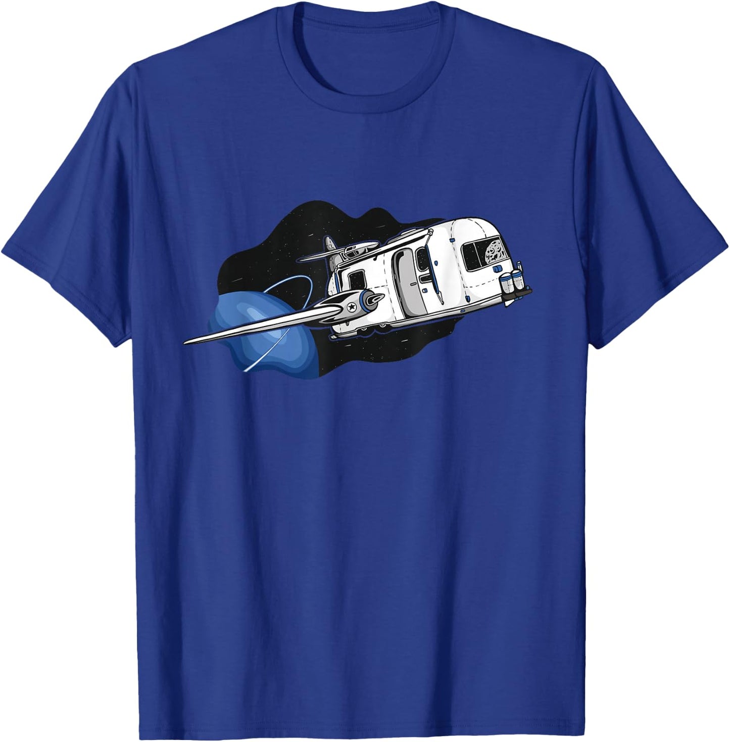 Funny Vintage Airstream Space Moon Camping trailer T-Shirt - T-Shirt | Royal