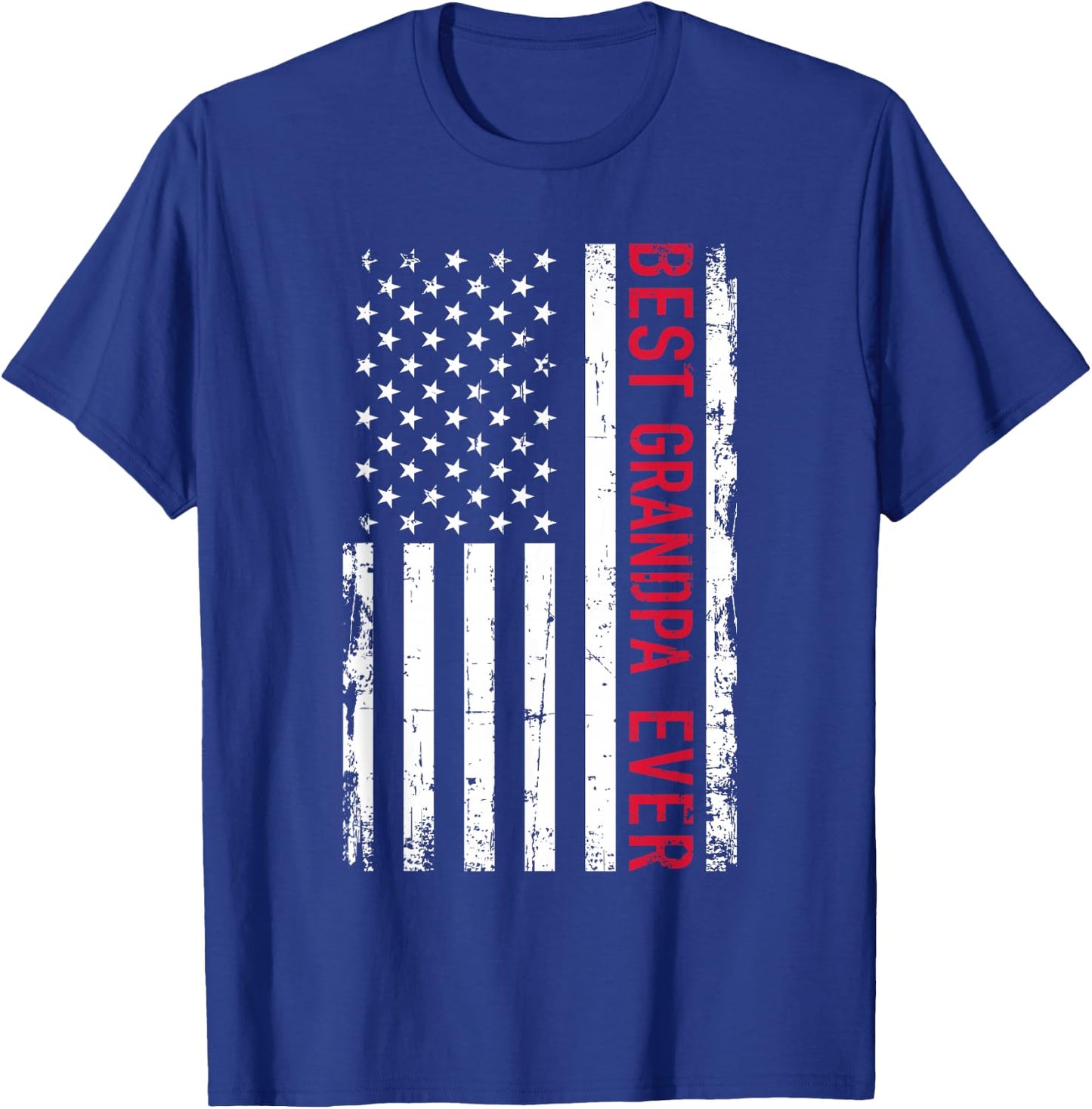 Best Grandpa Ever US American Flag T-Shirt - T-Shirt | Royal