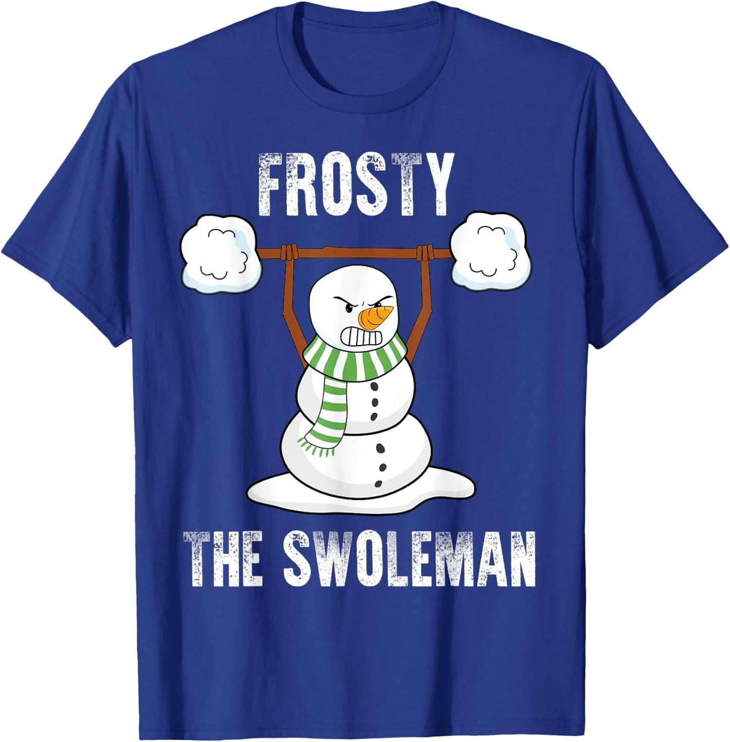 Frosty The Swoleman - Weightlifter Bodybuilding Christmas T-Shirt - T-Shirt | Royal