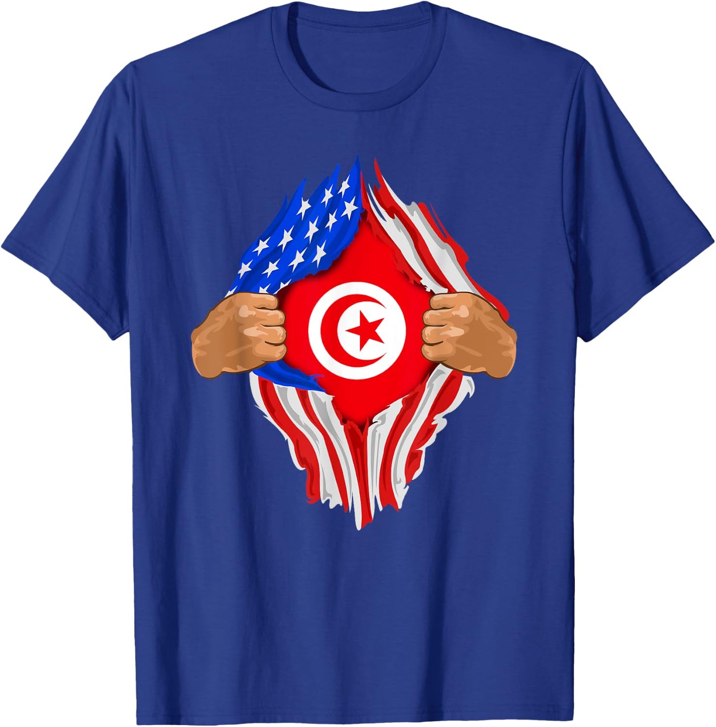 Tunisian Blood Inside Me | Tunisia Flag Gift T-Shirt - T-Shirt | Royal