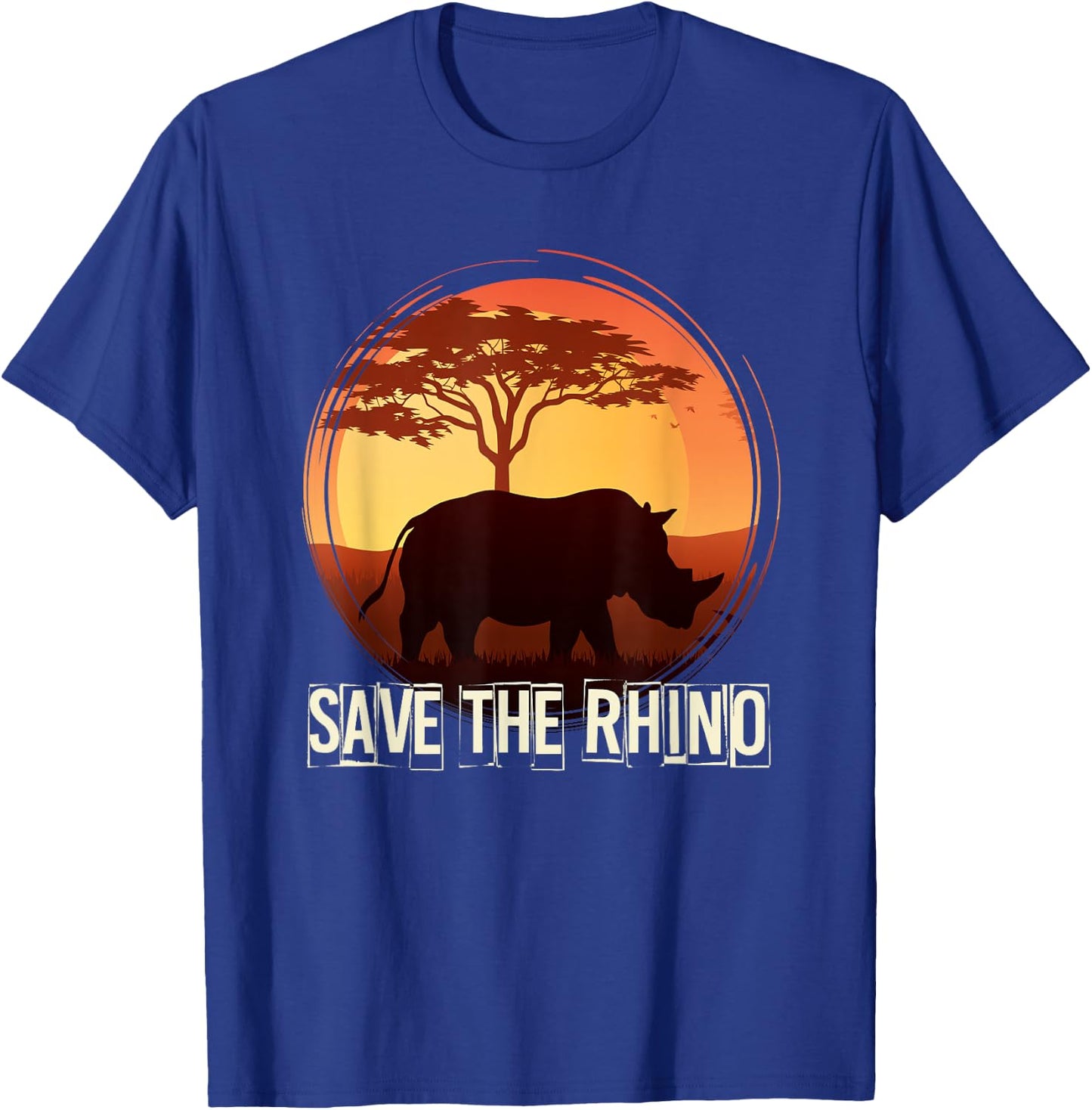 Africa Zoo Keeper Rhinoceros -Adults Black Animal Pattern Small T-Shirt - T-Shirt | Royal