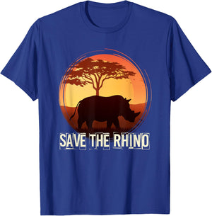 Africa Zoo Keeper Rhinoceros -Adults Black Animal Pattern Small T-Shirt - T-Shirt | Royal
