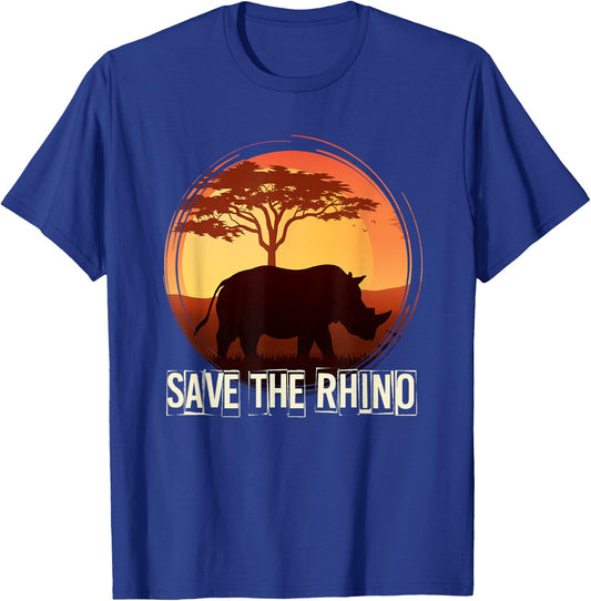 Africa Zoo Keeper Rhinoceros -Adults Black Animal Pattern Small T-Shirt - T-Shirt | Royal