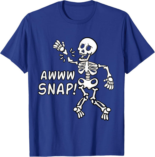 Aw Snap Broken Arm Skeleton Injury Wrist Surgery Recovery T-Shirt - T-Shirt | Royal