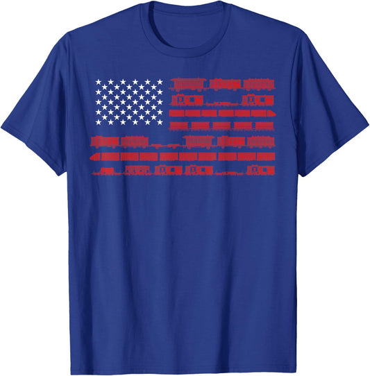 Funny Model Railroad Train Worker Gift | Cute USA Conductor T-Shirt - T-Shirt | Royal