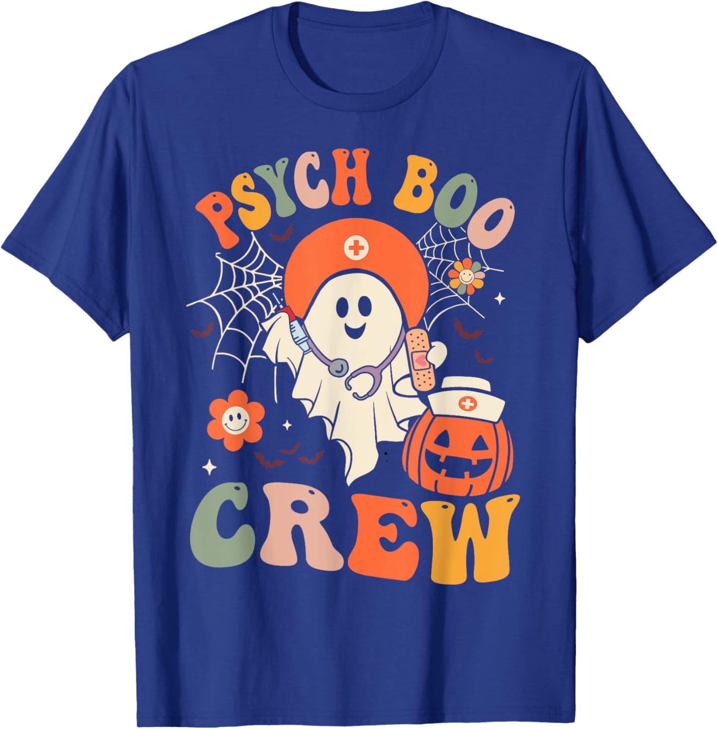 Psych Boo Crew Nurse Funny Halloween Easy Costume T-Shirt - T-Shirt | Royal