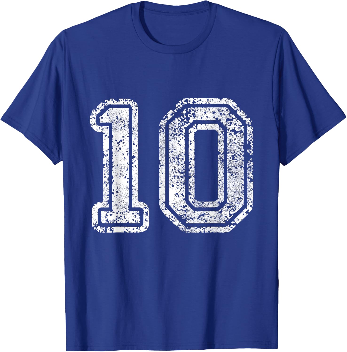 Jersey Number 10 Ten Football Number Baseball Sport T-Shirt - T-Shirt | Royal