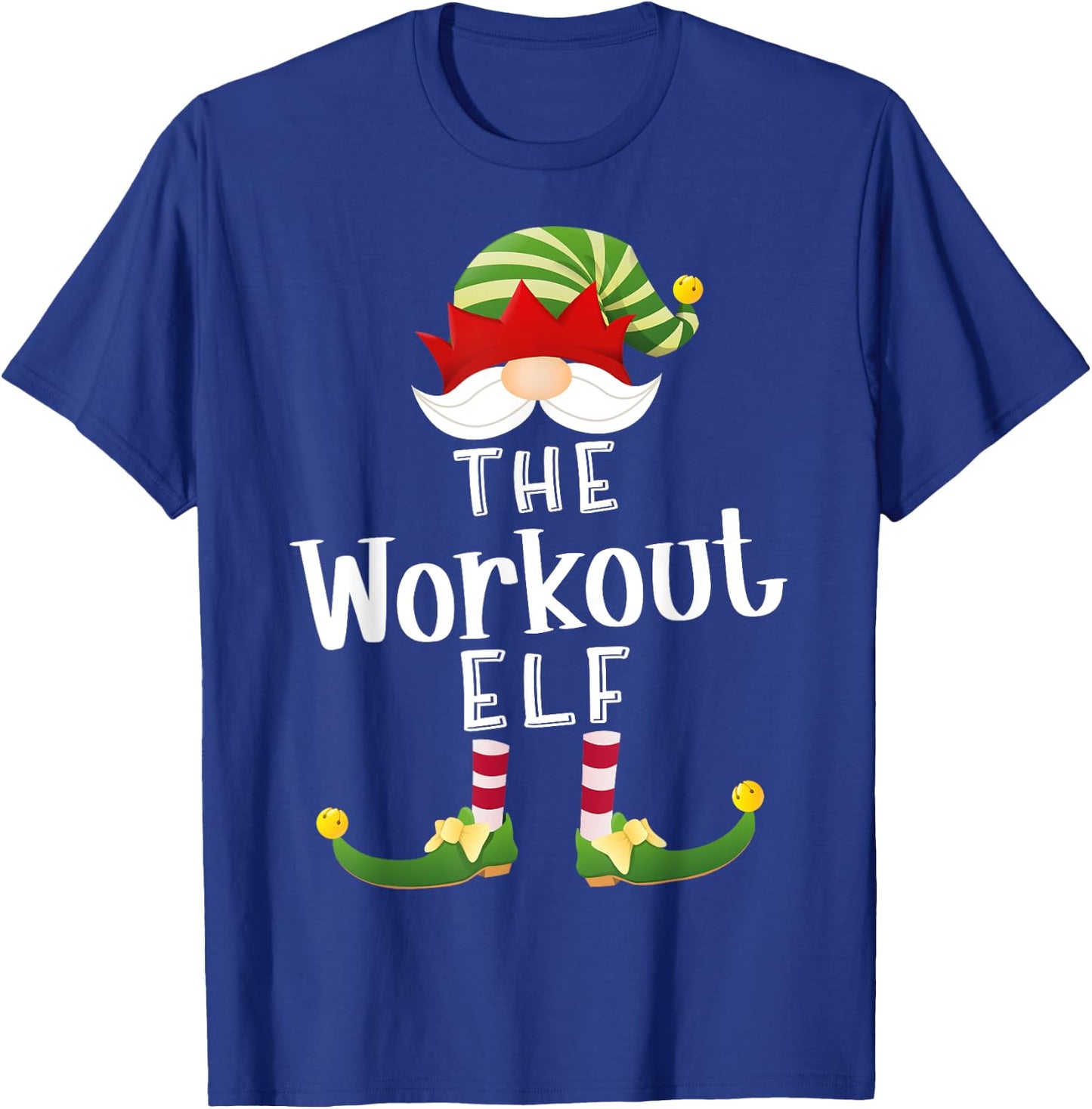 Workout Elf Group Christmas Funny Pajama Party T-Shirt - T-Shirt | Royal