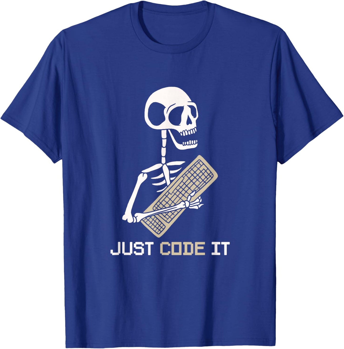 Skeleton Programmer software developer Coder Code It T-Shirt - T-Shirt | Royal