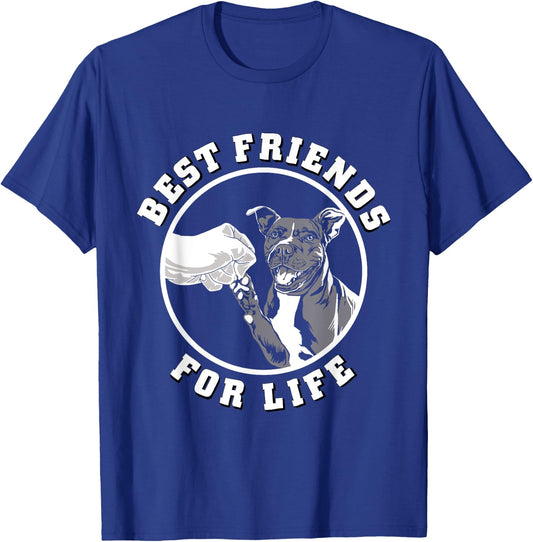 Pitbull Shirt Best Friends For Life Pet Dog Pit Bull Lover T-Shirt - T-Shirt | Royal