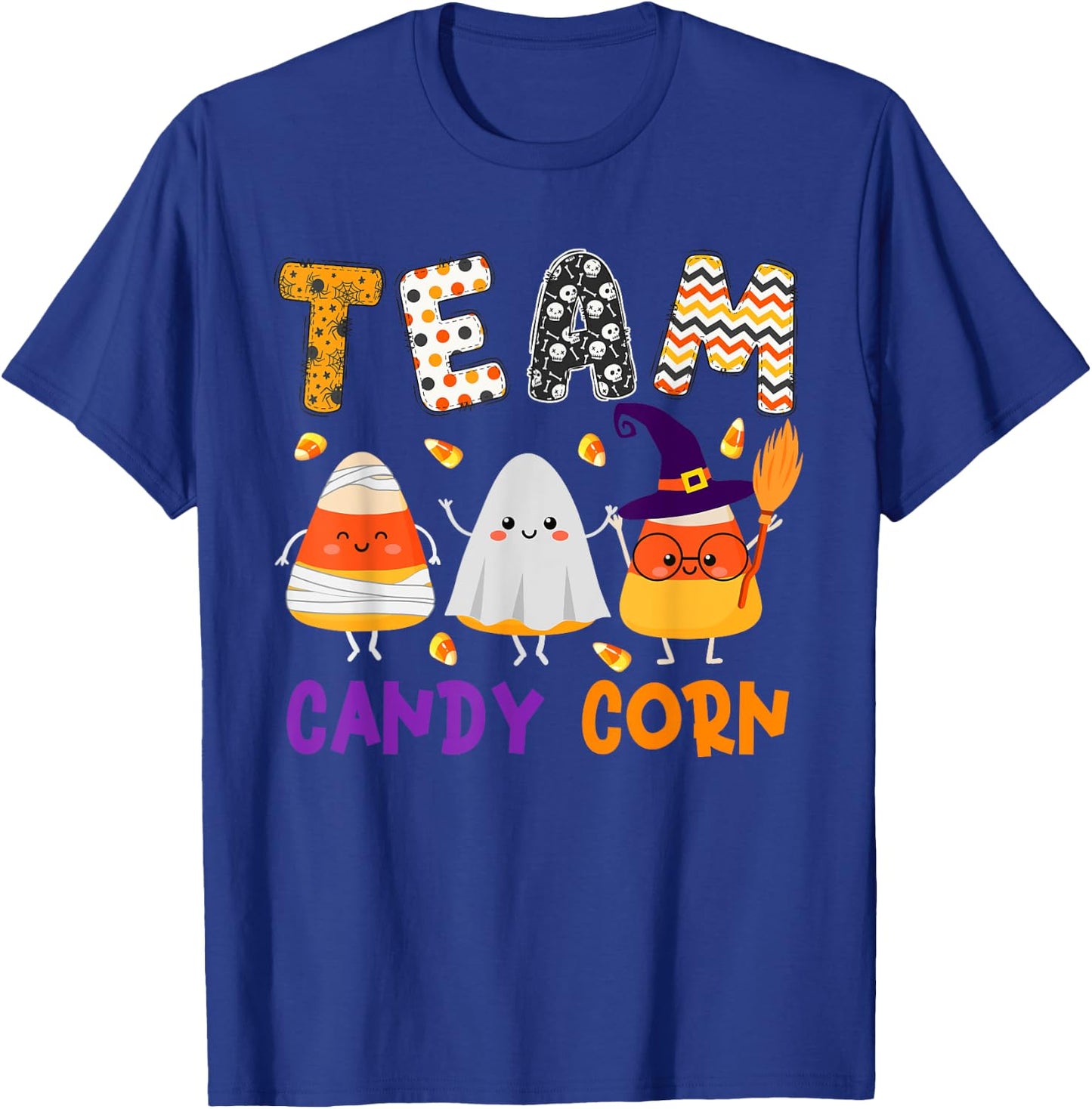 Team Candy Corn Halloween Candy Corns As Witch Boo Mummy T-Shirt - T-Shirt | Royal