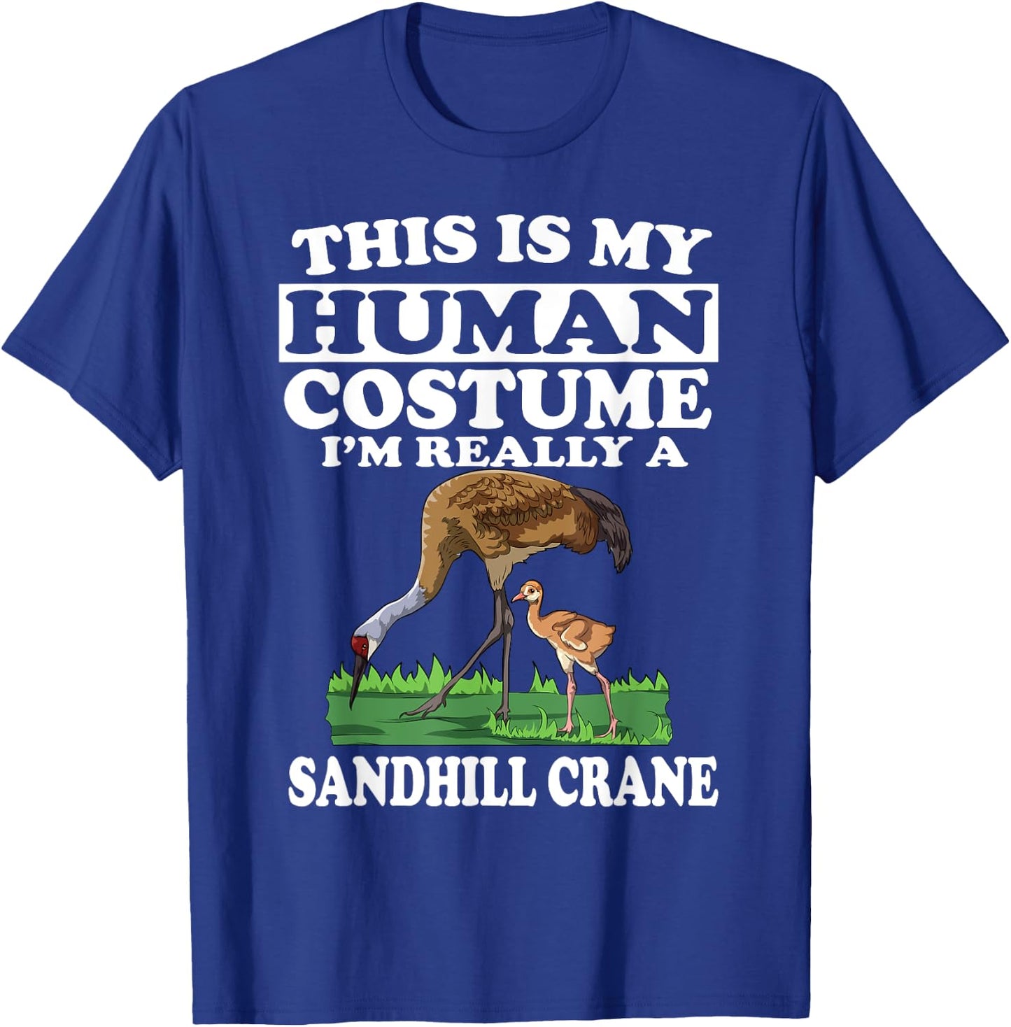 This Is My Human Costume I'm Really A Sandhill Crane Birding T-Shirt - T-Shirt | Royal