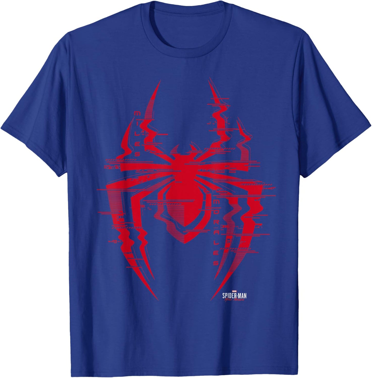 Marvel Spider-Man: Miles Morales Glitch Spider Logo T-Shirt - T-Shirt | Royal