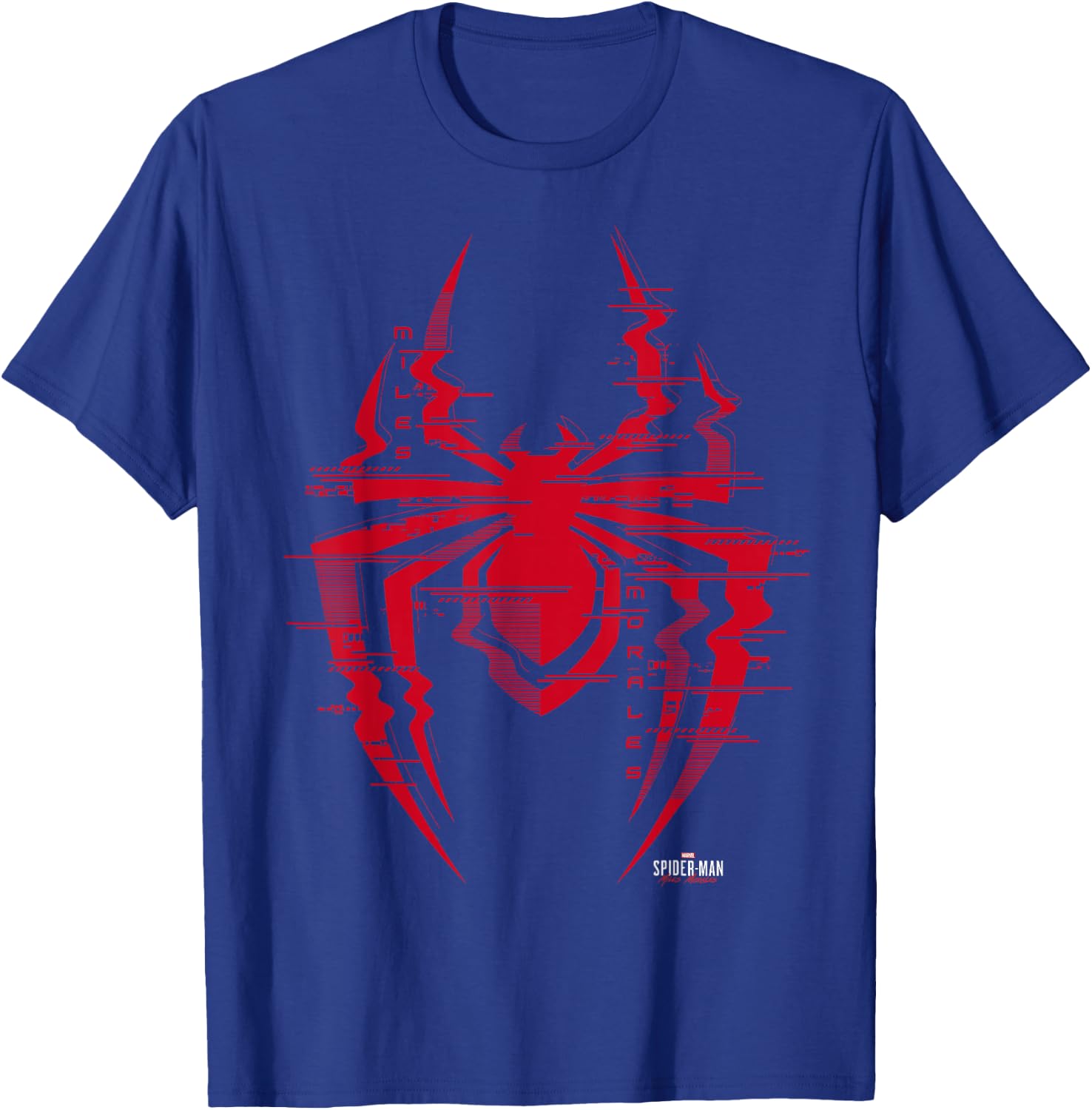 Marvel Spider-Man: Miles Morales Glitch Spider Logo T-Shirt - T-Shirt | Royal