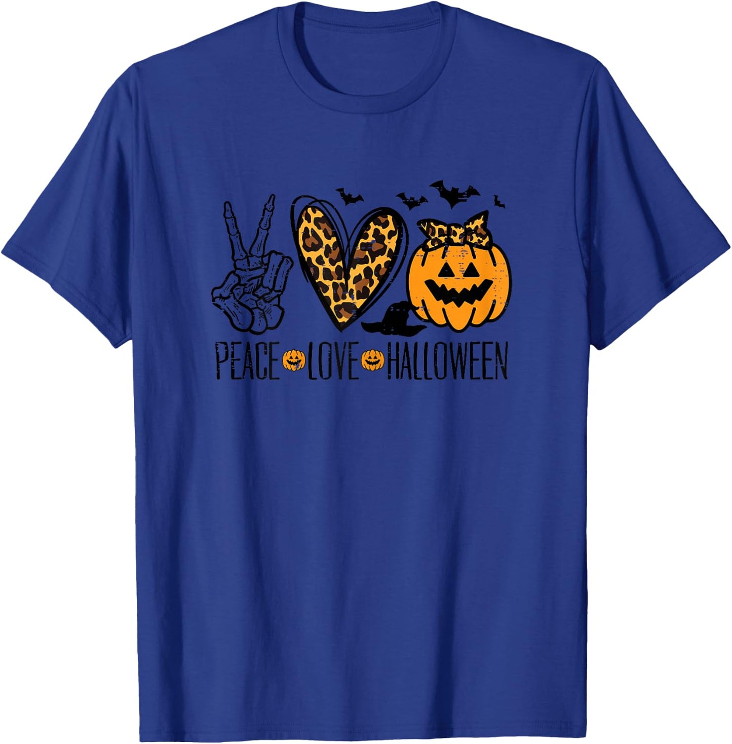 Peace Love Halloween Costume Women Girls Kids Toddler Youth T-Shirt - T-Shirt | Royal
